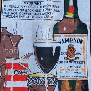 VINTAGE Irish Tea Towel Kitchen or Bar Hanging